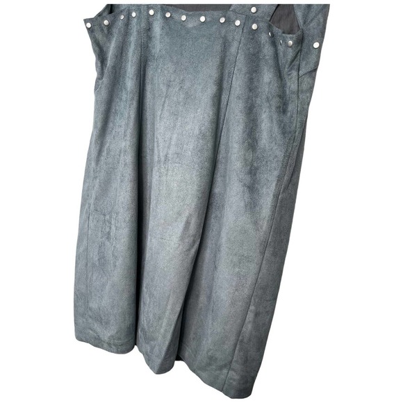 New Some Days Lovin Faux Suede Sleeveless Sweetheart Studded Dress Blue Small - Picture 4 of 16